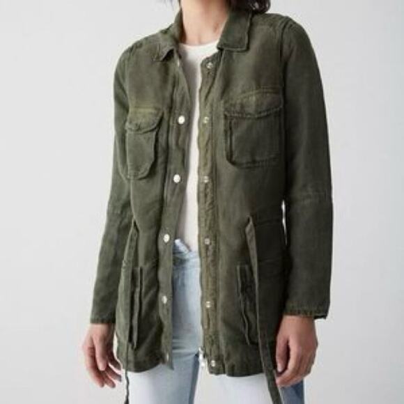 Adriano Goldschmied AG Carell Green Utility Front Zip Jacket Size Medium - Picture 1 of 7
